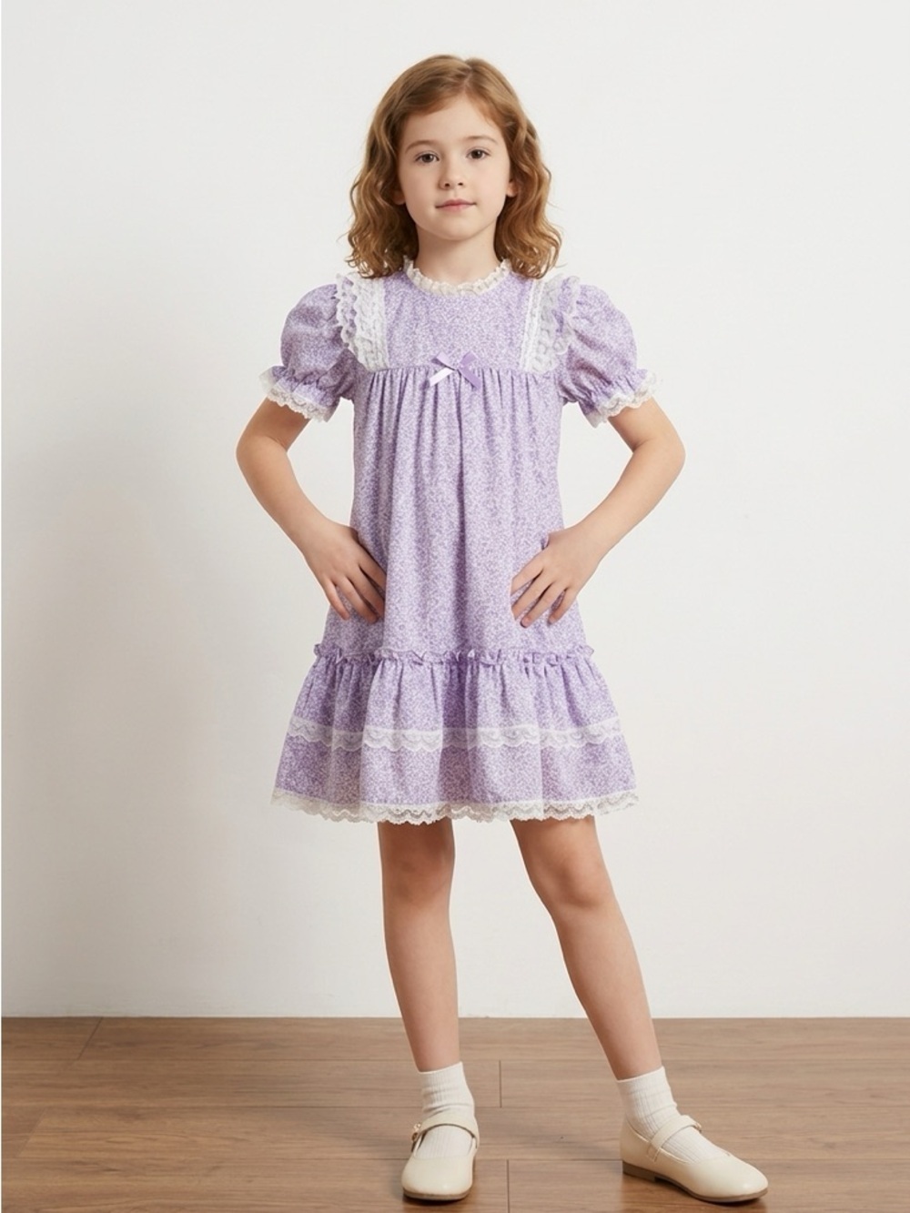 Vintage Adorable Purple Baby Dress with Lace Trim | 18 months old